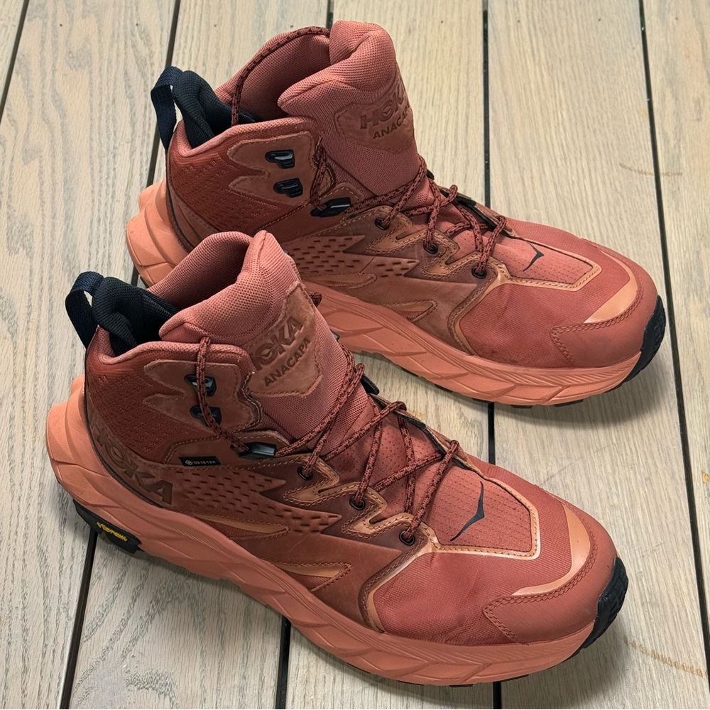 Hoka One Anacapa Mid GTX GORETEX Baked Clay Sun Baked Hiking Boot Men sz 9.5 - Picture 3 of 11